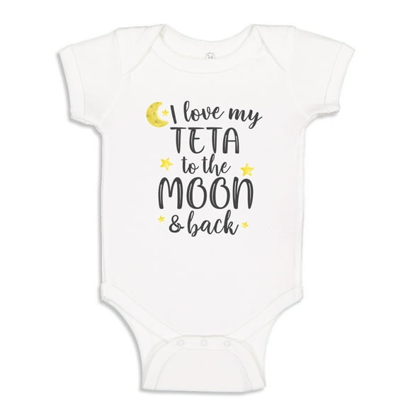 I Love My Teta To The Moon And Back Baby Bodysuit One Piece 18 mo White
