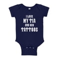 thumbnail image 1 of I Love My Tia And Her Tattoos Baby Bodysuit One Piece NB Navy Blue, 1 of 3
