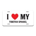 thumbnail image 1 of I Love My Tibetan Spaniel Aluminum License Plate| License Plate 12" X 6" Fits Any Car, Truck, SUV, RV, or Trailer | Made in The USA, 1 of 3