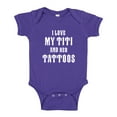 thumbnail image 1 of I Love My Titi And Her Tattoos Baby Bodysuit One Piece 24 mo Purple, 1 of 3