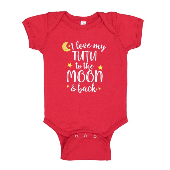 I Love My Tutu To The Moon And Back Baby Bodysuit One Piece 12 mo Red