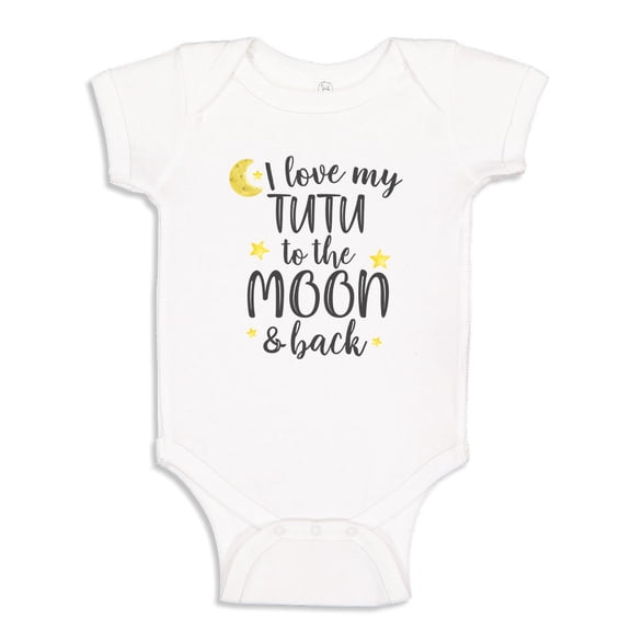 I Love My Tutu To The Moon And Back Baby Bodysuit One Piece 18 mo White