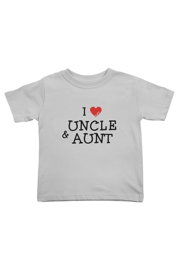 I Love My Uncle & Aunt Cute Toddler Tshirts for Boys Girls (Gray, Youth S)