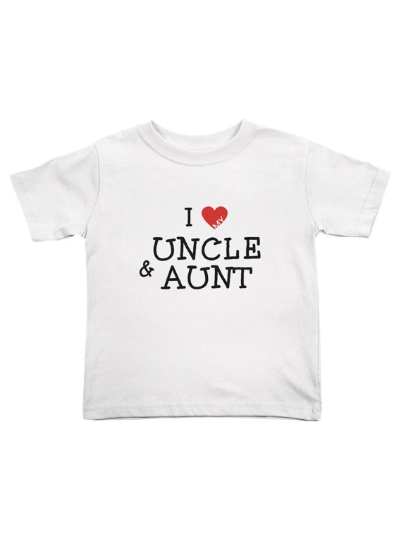 I Love My Uncle & Aunt Cute Toddler Tshirts for Boys Girls (White, Youth XL)