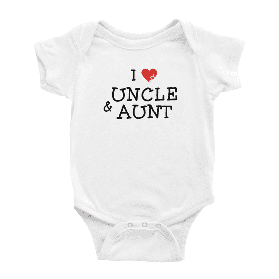 I Love My Uncle & Aunt Funny Baby Romper Boy Girl Unisex