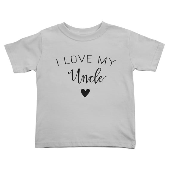 I Love My Uncle Cute Toddler Tshirts for Boys Girls (Gray, 2T)
