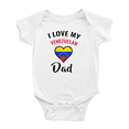 thumbnail image 1 of I Love My Venezuelan Dad Heart Flag Cute Baby Bodysuit Newborn Clothes Outfits (White, 12-18 Months), 1 of 5