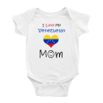 thumbnail image 1 of I Love My Venezuelan Mom Cute Baby Bodysuit Newborn Clothes Outfits (White, 12-18 Months), 1 of 5