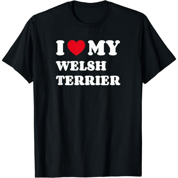 I Love My Welsh Terrier Dog Owner Heart T-Shirt