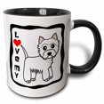 thumbnail image 1 of 3drose, I Love My West Highland Terrier - Westie Dog, 11oz Two-tone Black Mug, 1 of 6