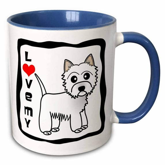 3drose, I Love My West Highland Terrier - Westie Dog, 11oz Two-tone Blue Mug