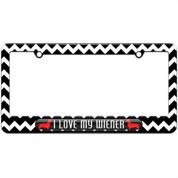 I Love My Wiener, Daschund License Plate Tag Frame, Multiple Colors