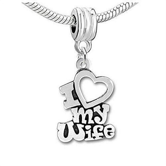 I Love My Wife Charm Dangle Bead For Snake Chain Bracelet