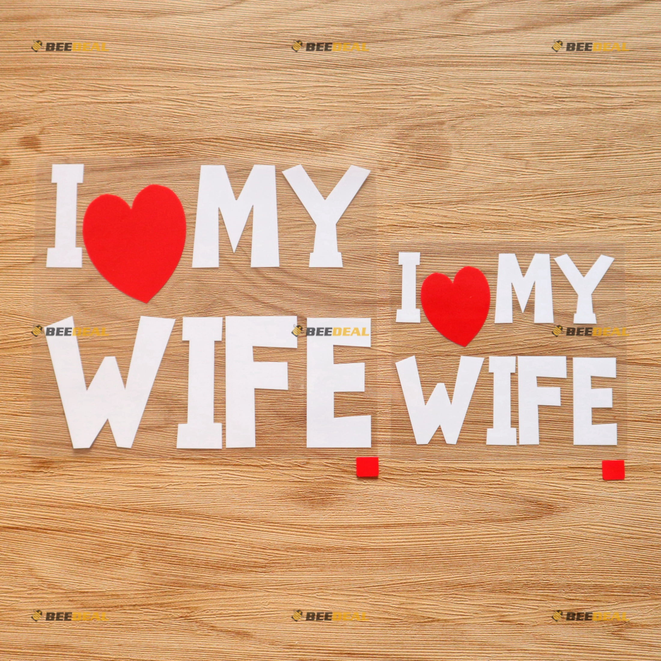 I Love My Wife Heart Sticker Decal Vinyl Pack White+Red,