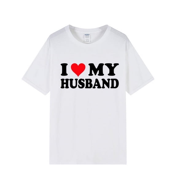 I Love My Wife Husband Lovers Matching T Shirts Couple Love Heart Print Tee Tops Summer Couples Family Party Clothes