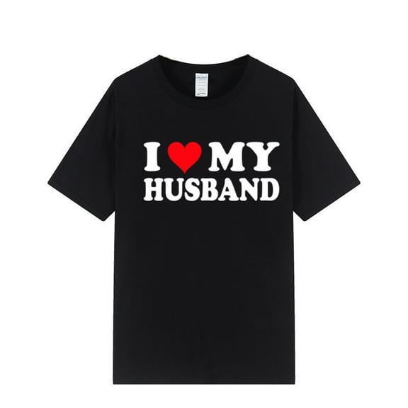 I Love My Wife Husband Lovers Matching T Shirts Couple Love Heart Print Tee Tops Summer Couples Family Party Clothes
