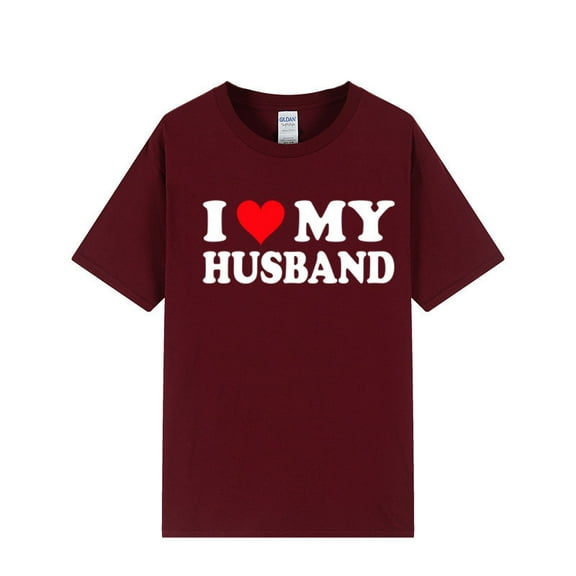 I Love My Wife Husband Lovers Matching T Shirts Couple Love Heart Print Tee Tops Summer Couples Family Party Clothes