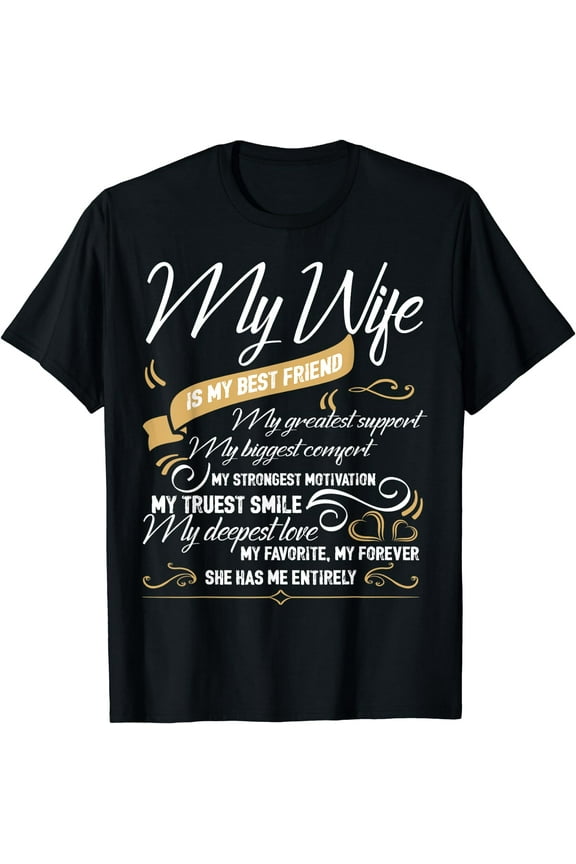 I Love My Wife T Shirt, My Wife Is My Best Friend T Shirt Black Large