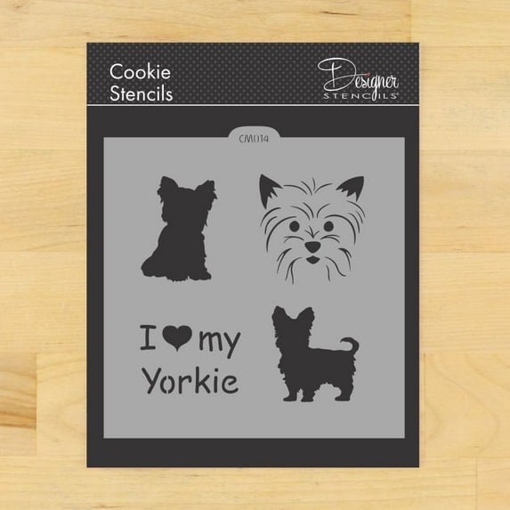 I Love My Yorkie Cookie and Craft Stencil by Designer Stencils