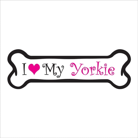 Imagine This 7-Inch by 2-1/4-Inch Car Magnet Pink Bones, I Love My Yorkie