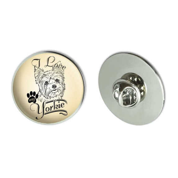 I Love My Yorkie Yorkshire Terrier Metal 1.1" Tie Tack Hat Lapel Pin Pinback