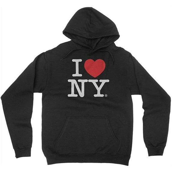 I Love NY Adult Unisex Hoodie Officially Licensed Sweatshirt Black, 2XL