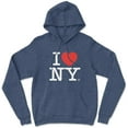 thumbnail image 1 of I Love NY Adult Unisex Hoodie Officially Licensed Sweatshirt Heather Denim, Medium, 1 of 2