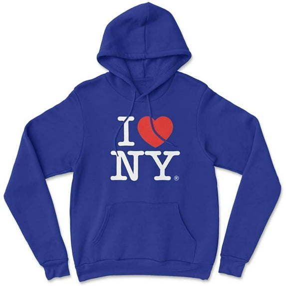 I Love NY Adult Unisex Hoodie Officially Licensed Sweatshirt Navy, X-Small