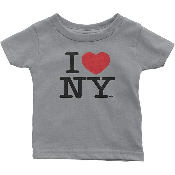 I Love NY Baby Tee Infant T-Shirt Officially Licensed Heather Gray, 6M