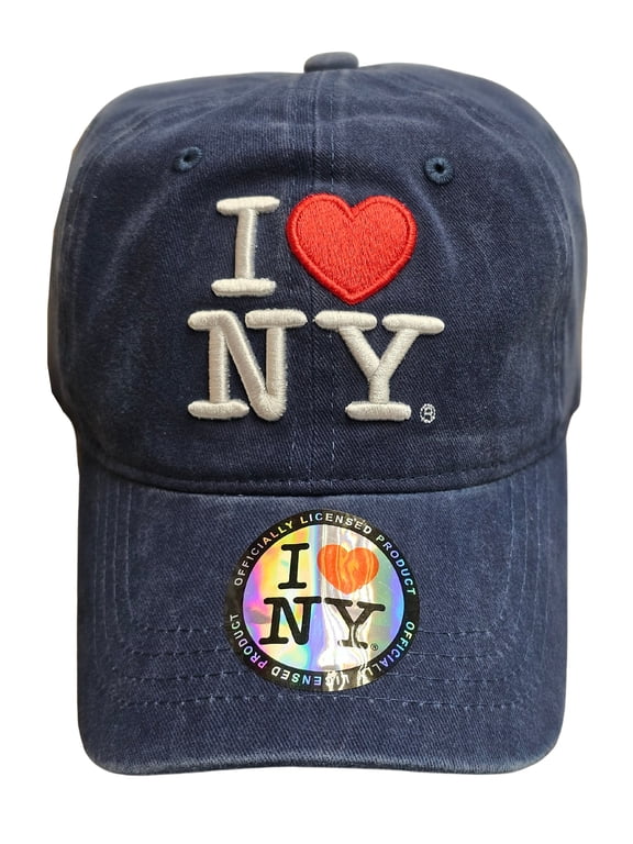 I Love NY Baseball Hat Denim Navy Adult One Size Cap