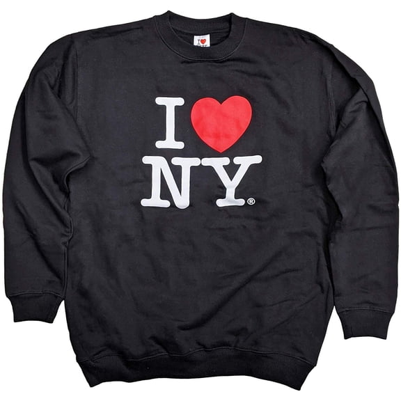 I Love NY Crewneck Sweatshirt Officially Licensed Black, Large