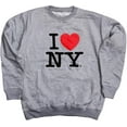 thumbnail image 1 of I Love NY Crewneck Sweatshirt Officially Licensed Gray, XL, 1 of 5
