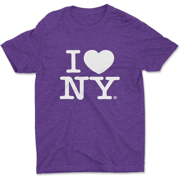 I Love NY Kids T-Shirt Officially Licensed Youth Unisex Tees Heather Purple, Medium