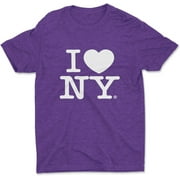 I Love NY Kids T-Shirt Officially Licensed Youth Unisex Tees Heather Purple, XS