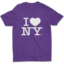 I Love NY Kids T-Shirt Officially Licensed Youth Unisex Tees Heather Purple, XS