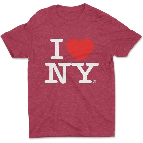 I Love NY Kids T-Shirt Officially Licensed Youth Unisex Tees Heather Red, XS