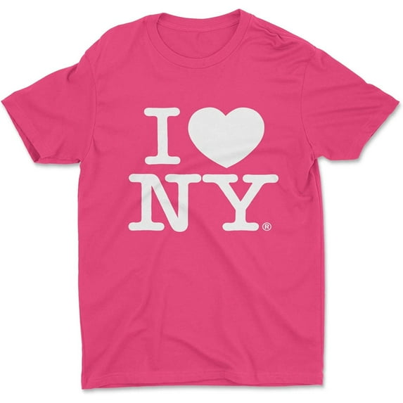 I Love NY Kids T-Shirt Officially Licensed Youth Unisex Tees Hot Pink, Medium