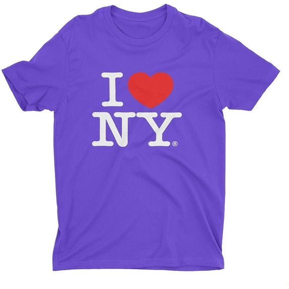 I Love NY Kids T-Shirt Officially Licensed Youth Unisex Tees Purple, XS