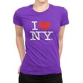 thumbnail image 1 of I Love NY Ladies T-Shirt Crewneck Tee Heart New York Purple, Medium, 1 of 3