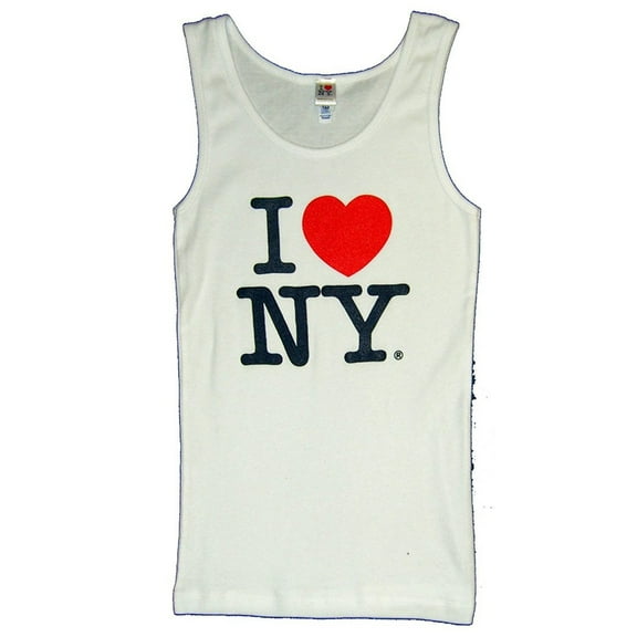 I Love NY Ladies Tank Top - Size: Ladies Small Fitted - Color: White