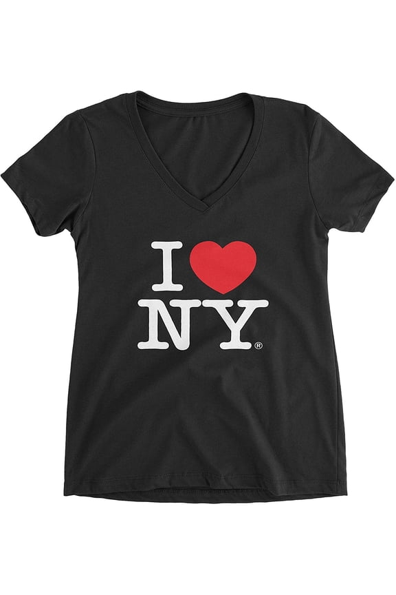 Ladies V-Neck T-Shirt Tee Officially Licensed Black, XL