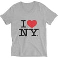 thumbnail image 1 of I Love NY Ladies V-Neck T-Shirt Tee Officially Licensed Heather Gray, 2XL, 1 of 3