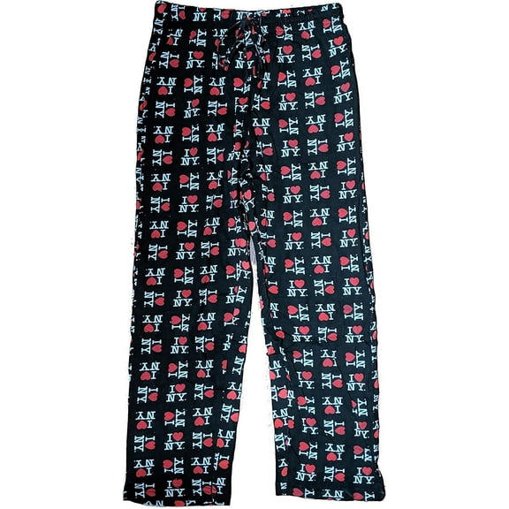 I Love NY Lounge Pants Pajama Bottoms New York Sleepwear Black, XS