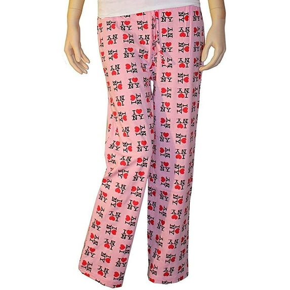 I Love NY Lounge Pants Pajama Bottoms New York Sleepwear Light Pink, 2XL