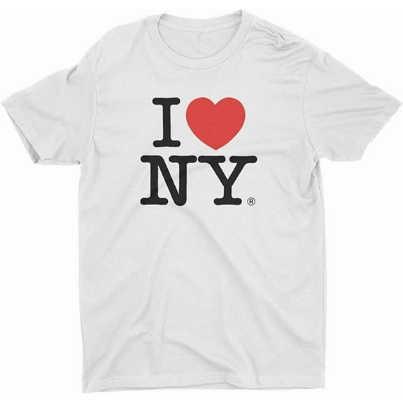 I Love NY Men's Unisex Tee Officially Licensed T-Shirt  White, Small
