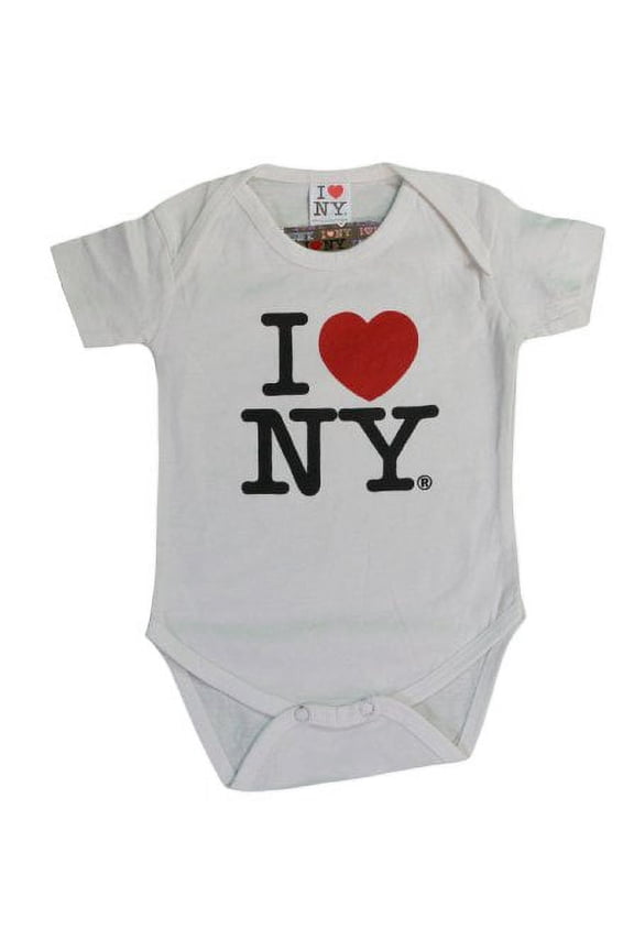 I Love NY New York Baby Infant Screen Printed Heart Bodysuit White Medium 12