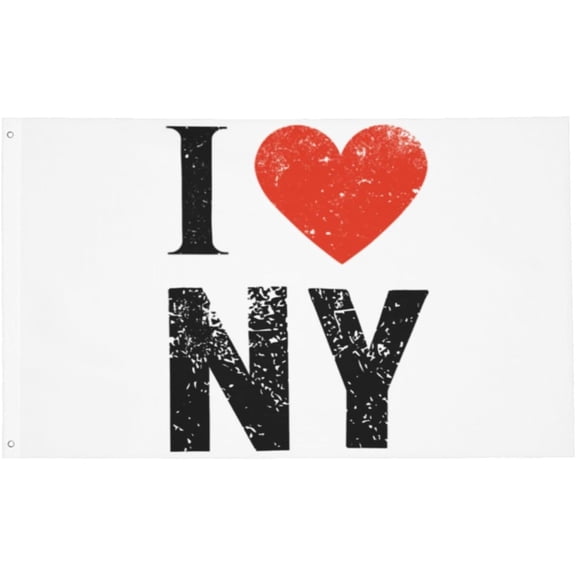 I Love NY New York Gifts For Women Men Gifts Flag 3x5 Feet Flags with Brass Grommets 3x5 Ft Banner for Garden Yard House Decor