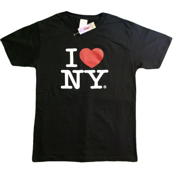 I Love NY New York Short Sleeve Screen Print Heart T-Shirt Black Medium