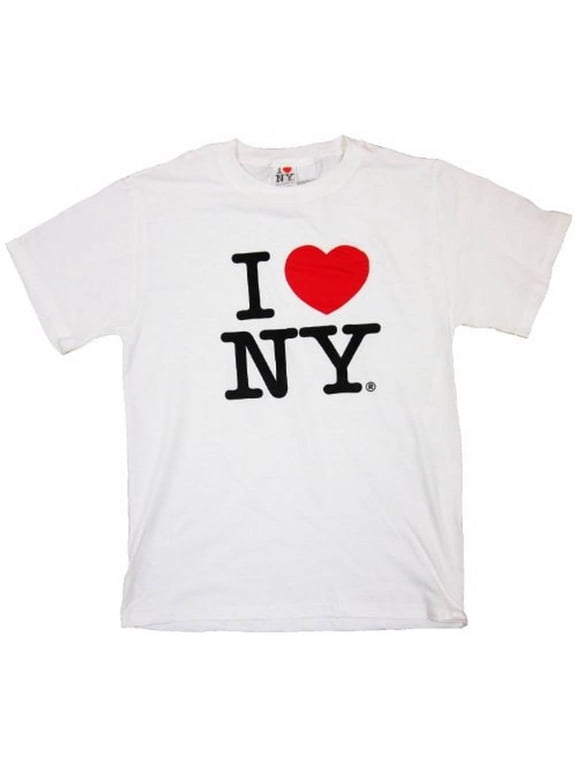 I Love NY New York Short Sleeve Screen Print Heart T-Shirt White Large