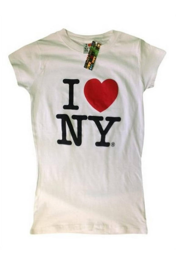 I Love NY New York Short Sleeve Screen Print Heart T-Shirt White Medium
